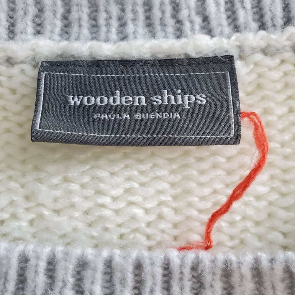 Wooden Ships Women's Brown Camo Wool Blend Pullover Sweater Size L (C-8) - Picture 5 of 11